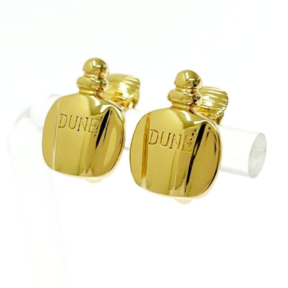 Christian Dior GP Dune Perfume Bottle Earrings Gold Earrings - Picture 2 of 7